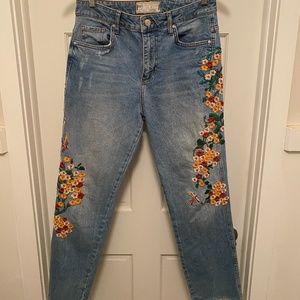 Free People Embroidered Jean